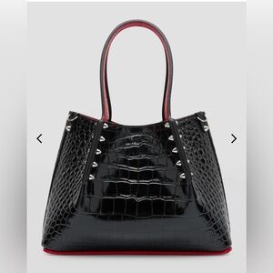 Christian Louboutin Black Cabarock Mini in Alligator Embossed Leather